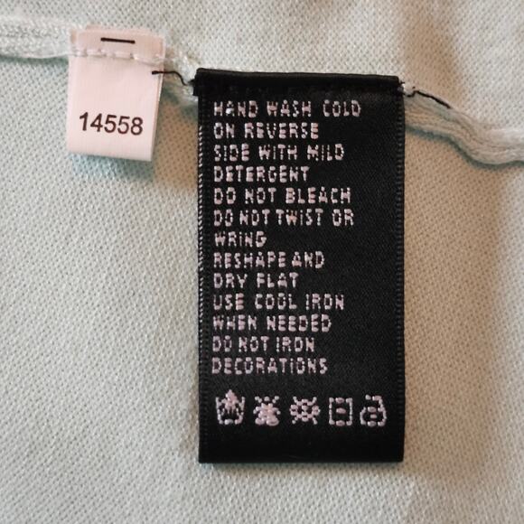 August Silk Lightweight Beaded Neckline Short Sleeve Sweater Size Large - Picture 6 of 8